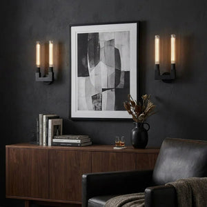 Modern Linear Brass & Glass Wall Light