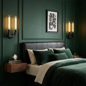 Modern Linear Brass & Glass Wall Light