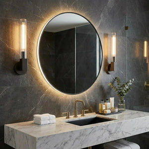 Modern Linear Brass & Glass Wall Light