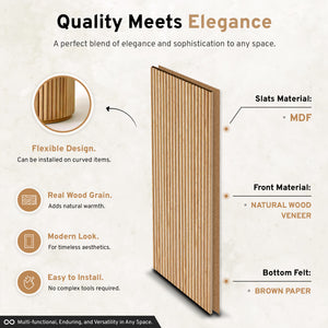 2-Pack Flexible Fluted Wall Panels-Natural - detail view