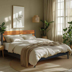Callisto Solid Wood Bed Frame - side view