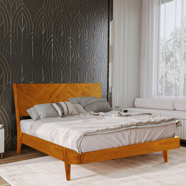 Gazelle Platform Bed Frame With Headboard - in use