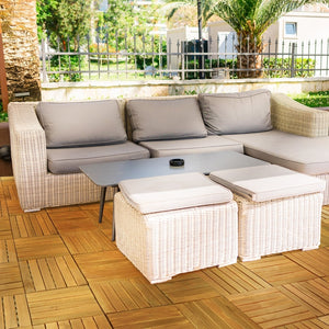 Tranquillo Acacia Deck Tiles 6 Slat Interlocking Decking Tiles set 9 - Indoor & Outdoor Flooring - view 11