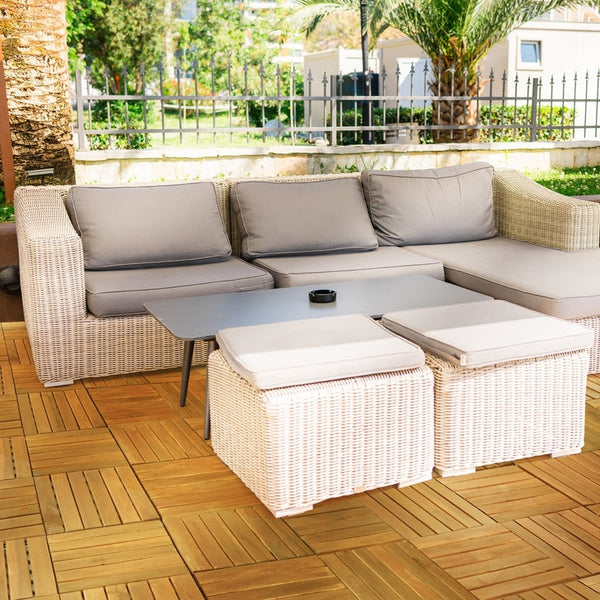 Tranquillo Acacia Deck Tiles 6 Slat Interlocking Decking Tiles set 9 - Indoor & Outdoor Flooring - view 11