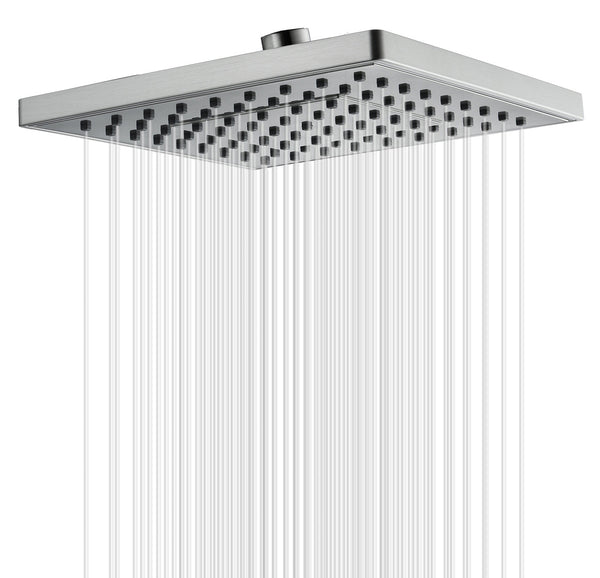 8 Inch Square Rainfall Shower Head with Angle Adjustable