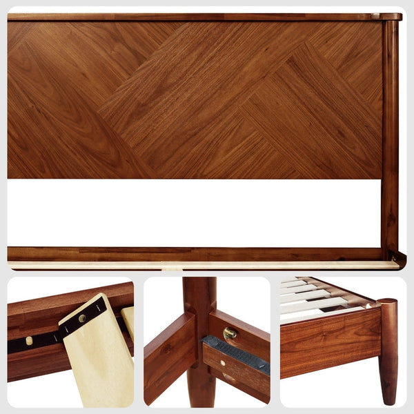 Panthera Solid Wood Bed Frame With Headboard - view 13