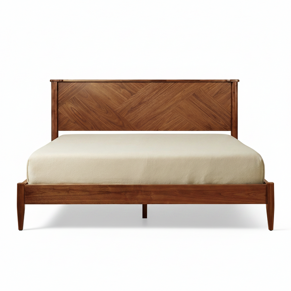 Panthera Solid Wood Bed Frame With Headboard