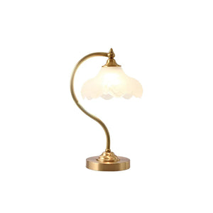 Petal Glow Brass & Glass Table Lamp