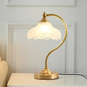 Petal Glow Brass & Glass Table Lamp