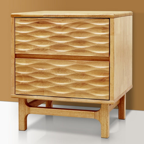 Elara Solid Wood Nightstand - front view