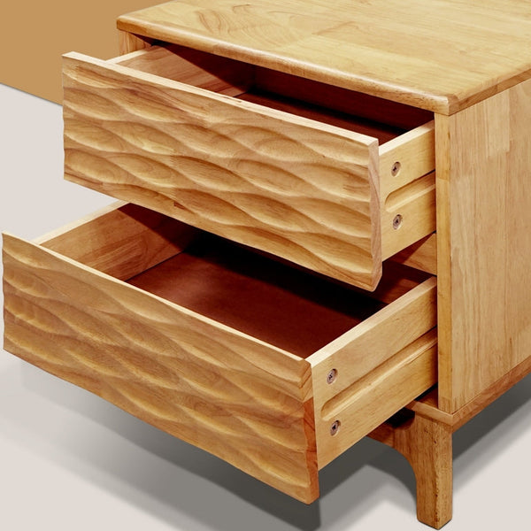 Elara Solid Wood Nightstand - side view