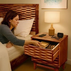 Elara Solid Wood Nightstand - view 16
