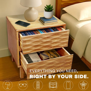 Elara Solid Wood Nightstand - close-up