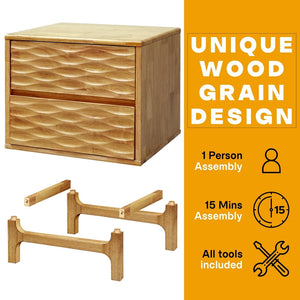 Elara Solid Wood Nightstand - dimensions