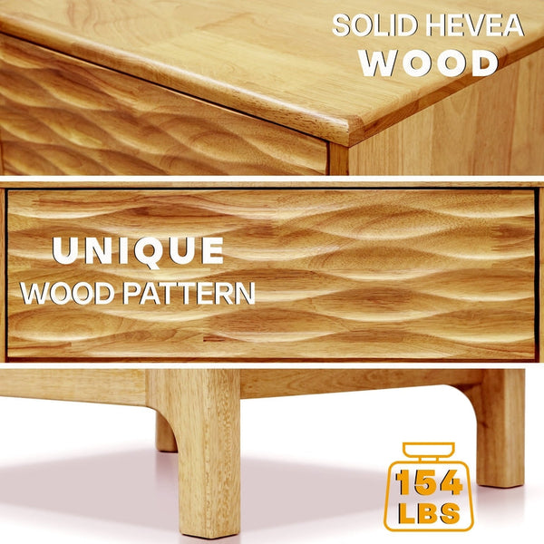 Elara Solid Wood Nightstand - alternate view