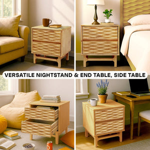 Elara Solid Wood Nightstand - product view