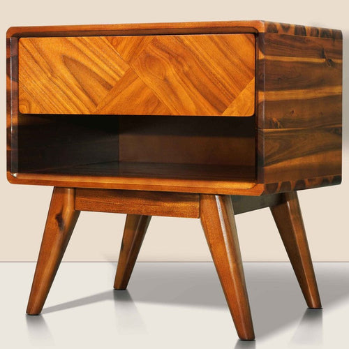 Laden Handcrafted Solid Wood Nightstand - front view