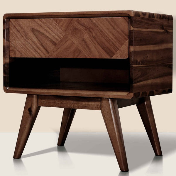 Laden Handcrafted Solid Wood Nightstand - view 11
