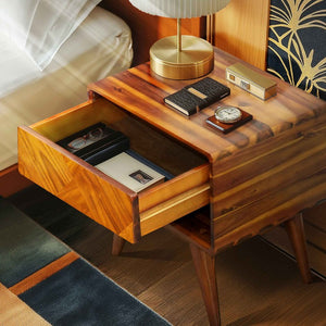 Laden Handcrafted Solid Wood Nightstand - lifestyle photo