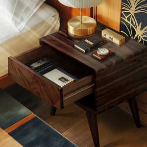 Laden Handcrafted Solid Wood Nightstand - view 14