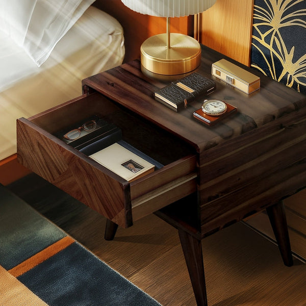 Laden Handcrafted Solid Wood Nightstand - view 14
