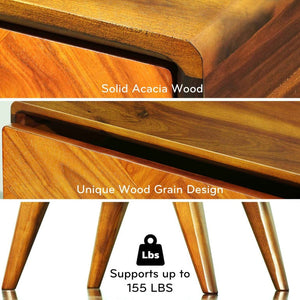 Laden Handcrafted Solid Wood Nightstand - close-up