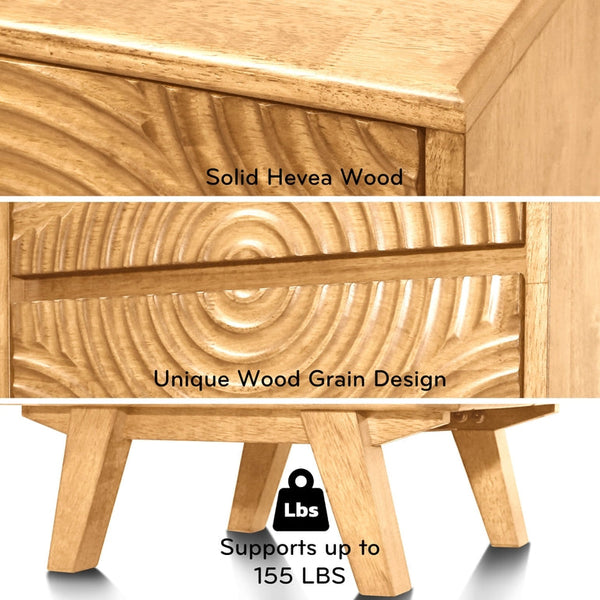 Harmony Solid Wood Nightstand - alternate view