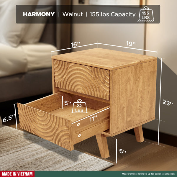 Harmony Solid Wood Nightstand - lifestyle photo