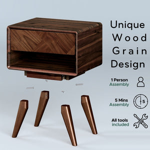 Laden Handcrafted Solid Wood Nightstand - view 18