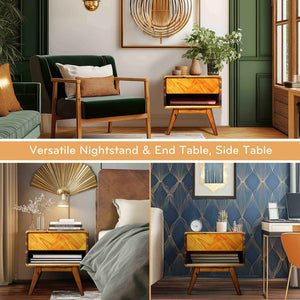 Laden Handcrafted Solid Wood Nightstand - alternate view