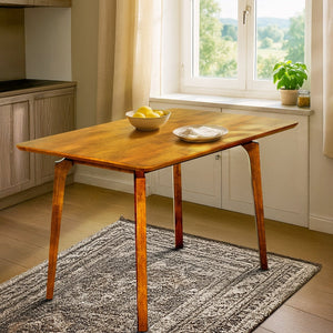 Acacia Verve 48' Solid Wood Dining Table - Ideal Kitchen Table for 4 - in use