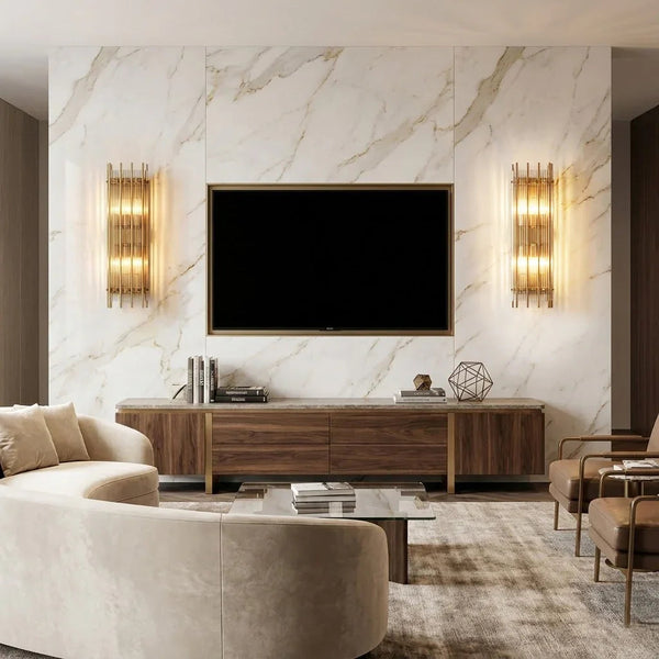 Rectangular Glass Panel Wall Sconce