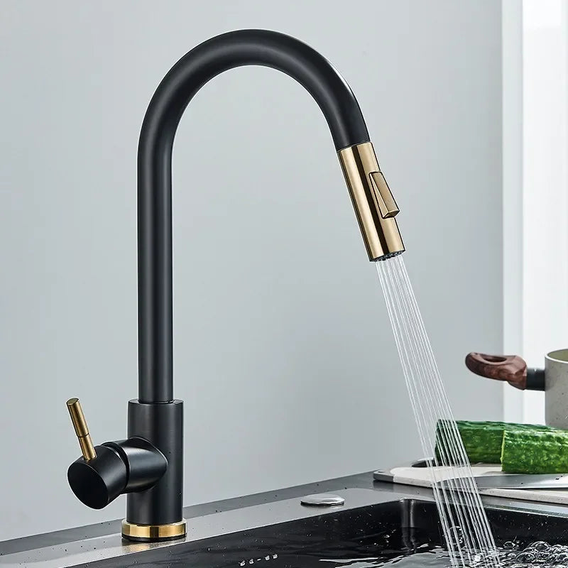 Kitchen Faucet Two Function Single Handle Pull Out Mixer Hot and Cold Water Taps