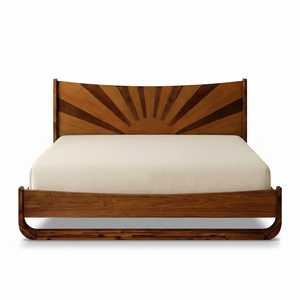 Sunset Solid Wood Bed Frame With Headboard