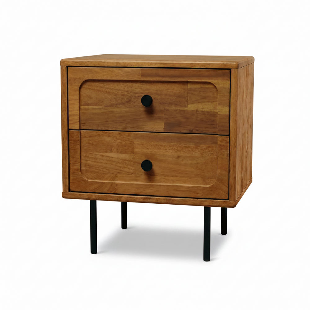 Savana Solid Wood 2-Drawer Nightstand