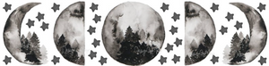 "I Love You to the Moon and Back" - Full Moon and Stars - Fabric Nursery Wall Art Decals