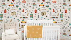 "Around The World" - Nursery Wall Decor Wallpapers
