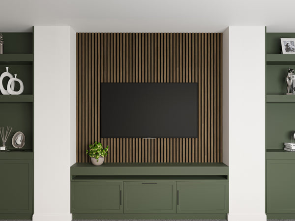 living room smoky oak wood wall panels