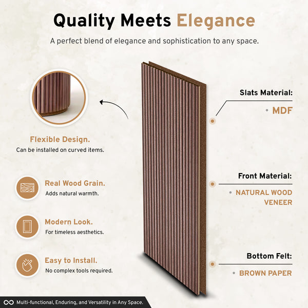 2-Pack Flexible Fluted Wall Panels - Smoked Oak - lifestyle photo