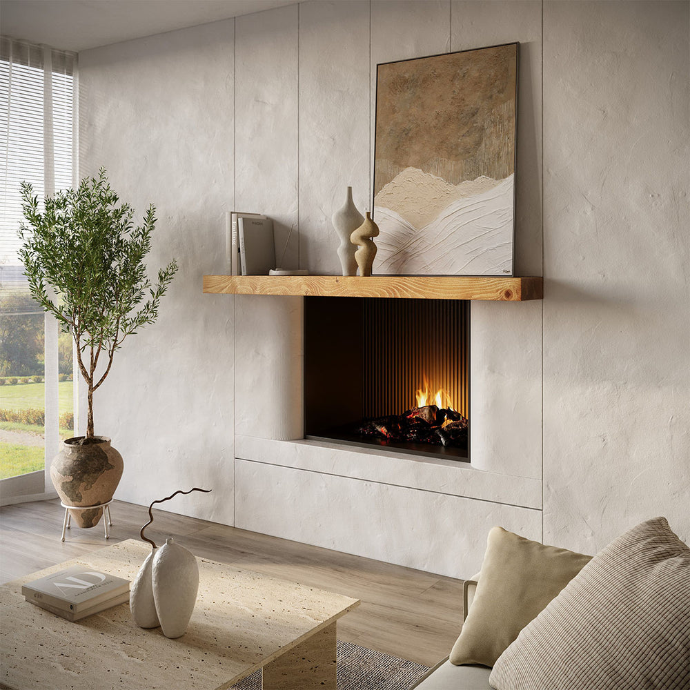 Modern Smooth Solid Timber Fireplace Mantel