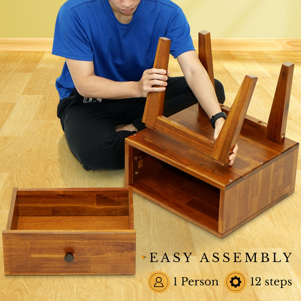 Sofia Solid Wood Nightstand - in use