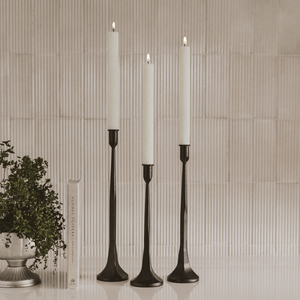 Black Cast Iron Taper Candle Holders