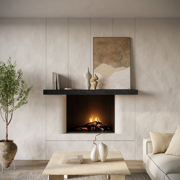 Textured Timber Fireplace Mantel