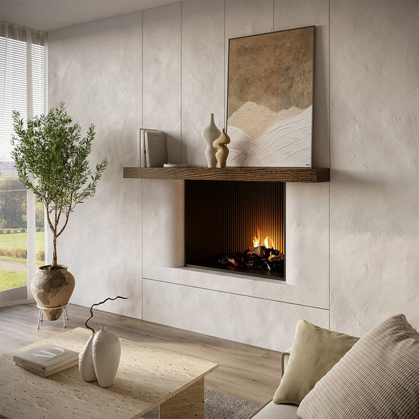 Textured Timber Fireplace Mantel