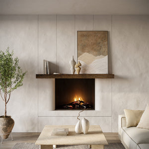 Textured Timber Fireplace Mantel