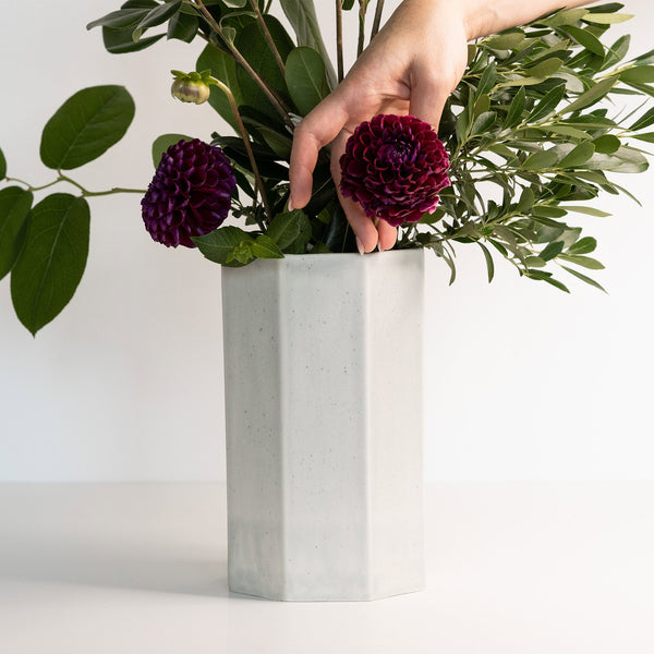 Handmade Porcelain Bouquet Vase - side view