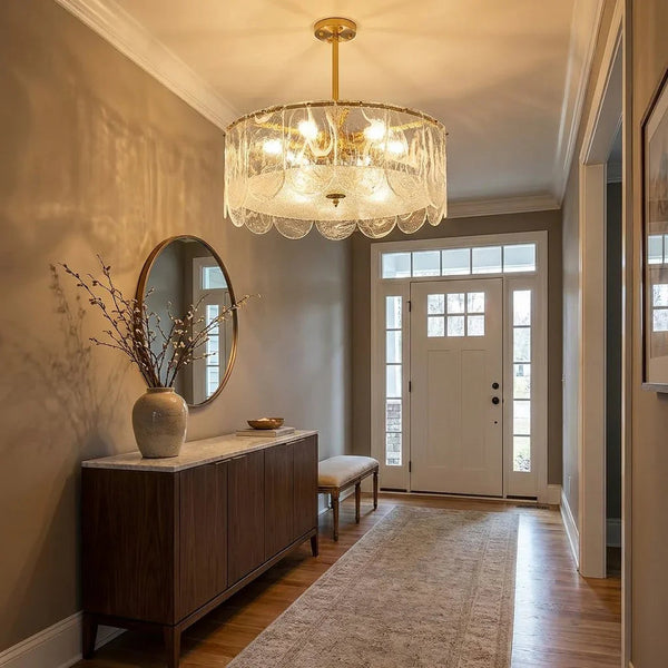 Timeless Metal & Glass Multi-Light Chandelier