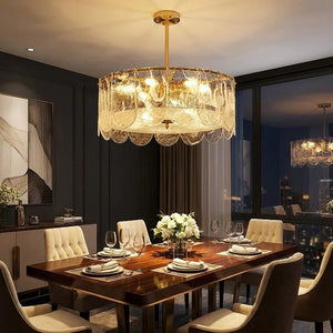 Timeless Metal & Glass Multi-Light Chandelier