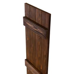 Traditional Board & Batten Exterior Wood Shutters - Cedar - Set of 2
