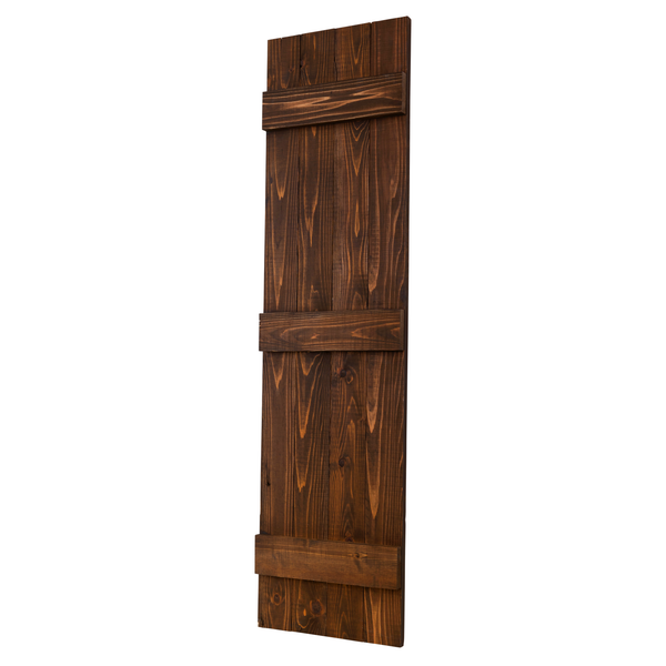 Traditional Board & Batten Exterior Wood Shutters - Cedar - Set of 2